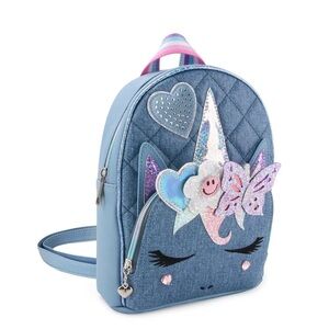Miss Gwen Unicorn Quilted Denim-Printed Mini Backpack